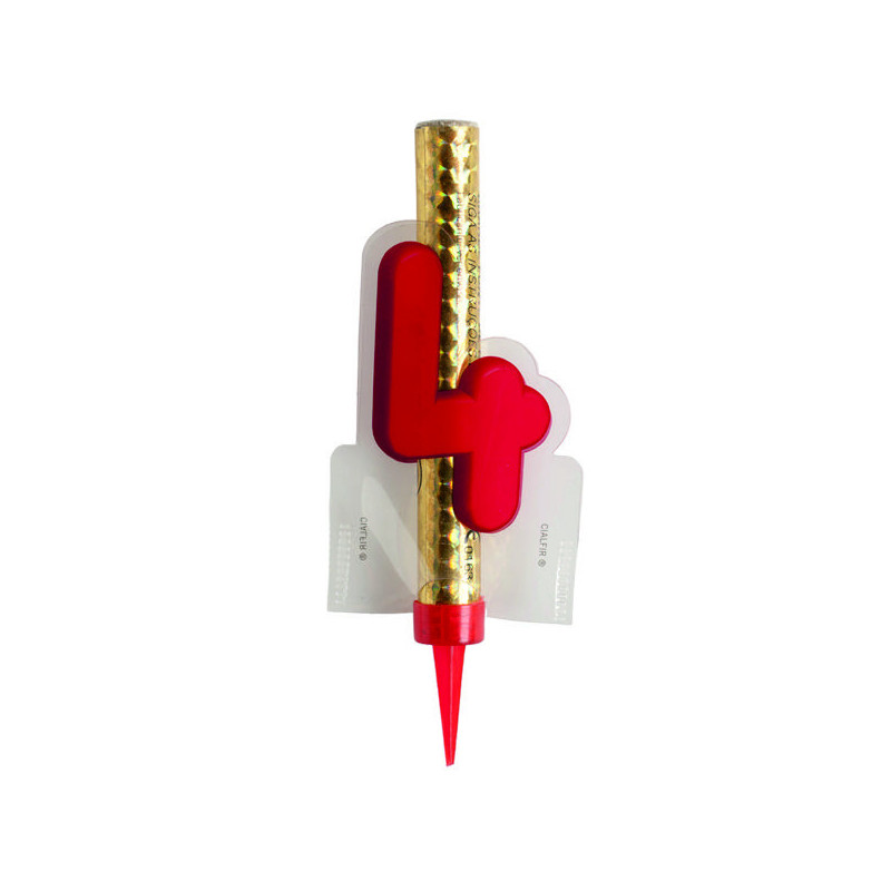 Imagen vela bengala nº 4 roja 12 cm dekora