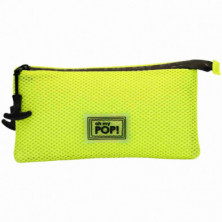 imagen 1 de oh my pop! amarillo estuche portatodo triple mesh