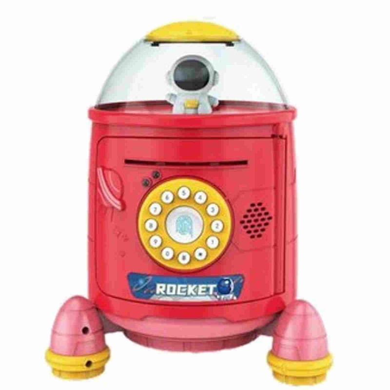 Hucha cohete caja fuerte con clave roja hipergol.com