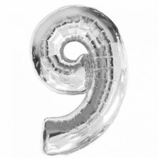 GLOBO POLIAMIDA 100CM PLATA Nº 9