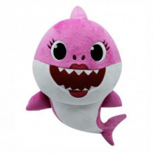 Imagen peluche baby shark rosa 10cm con sonido