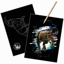 Imagen set de papeleria scratch art jurassic world