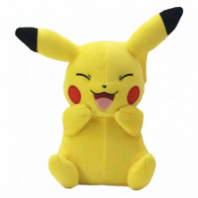 Imagen peluche pokemon pikachu pose riendo 20cm