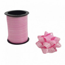Imagen lazos y bobina dec rayas color rosa