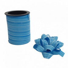Imagen lazos y bobina dec rayas color azul