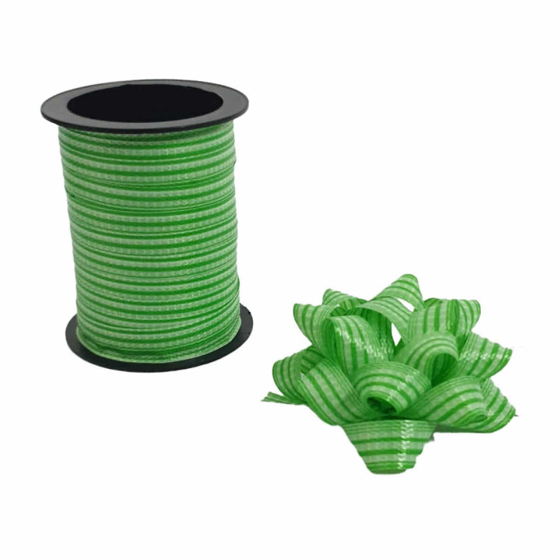 Imagen lazos y bobina dec rayas color verde