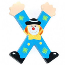 LETRA INFANTIL MADERA PAYASO X