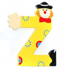 LETRA INFANTIL MADERA PAYASO Z