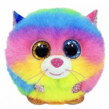 PELUCHE PUFFIES GIZMO RAINBOW CAT TY 10CM