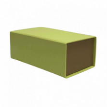 Imagen caja automontable iman verde con oro 10x18x7cm