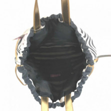 imagen 3 de gymsack rayas negras estrella oro 40x3x42cm
