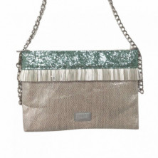 Imagen bolso glitter-flecos a/cadena verde