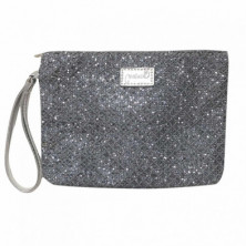 Imagen cartera purpurina gris