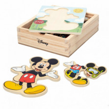 Imagen puzzle de madera trajes mickey mouse