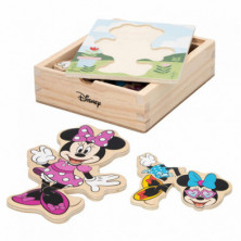 Imagen puzzle de madera trajes minnie mouse