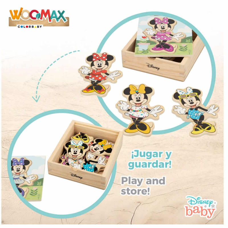 Puzzle de Madera Trajes Minnie Mouse | Diversión Creativa para Niñas ...