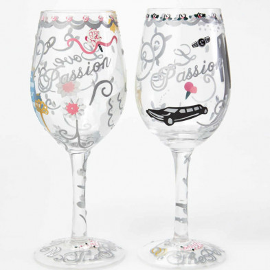 imagen 1 de estuche 2 copas de vino bride & groom lolita