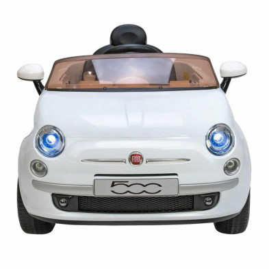 Imagen coche fiat 500 blanco eléctrico 12v con mando