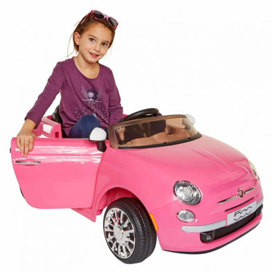 imagen 3 de coche fiat 500 rosa eléctrico 12v con mando