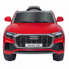 Imagen coche audi q8 rojo eléctrico 12v con mando