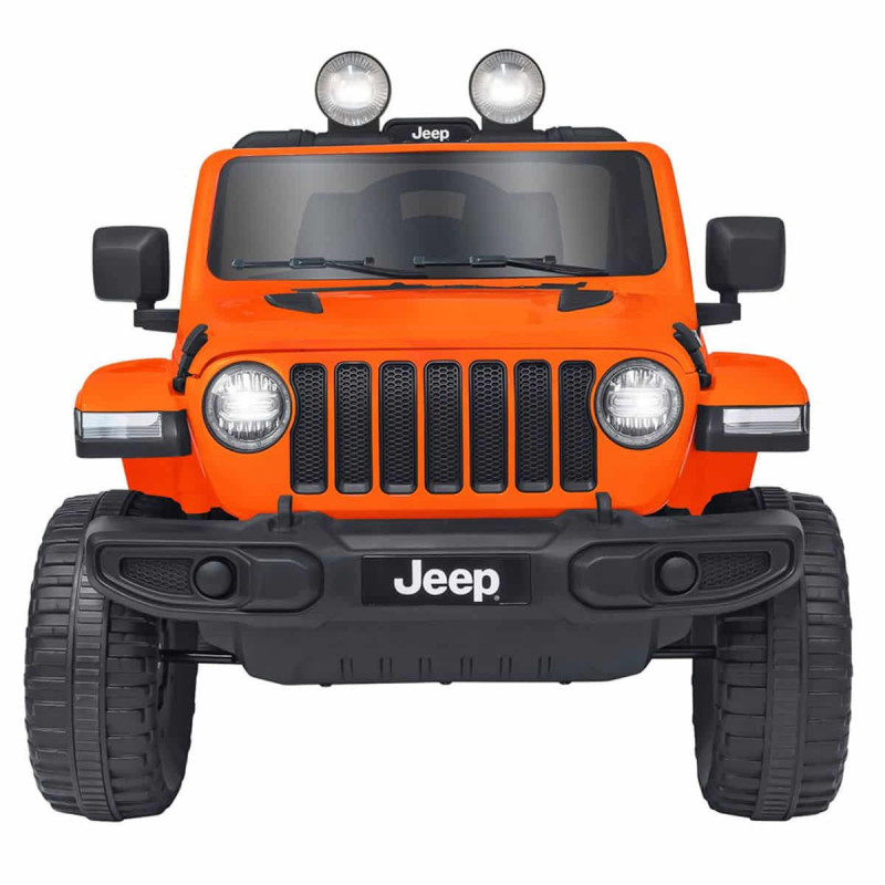 Imagen coche jeep wrangler naranja eléctrico 12v