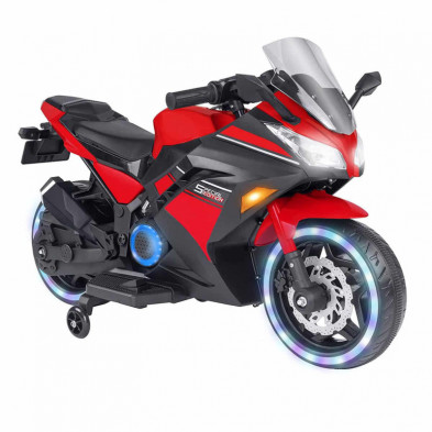 imagen 1 de moto deportiva roja y negra  eléctrica 12v