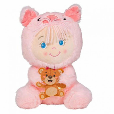 Imagen peluche bebé disfrazado rosa 23cm