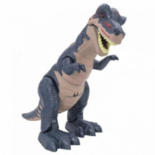 Imagen dinosaurio t-rex gris caminante con luz y sonido