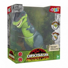 imagen 1 de dinosaurio t-rex verde caminante con luz y sonido