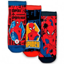 Imagen pack 3 calcetines spiderman tobilleros 31/34