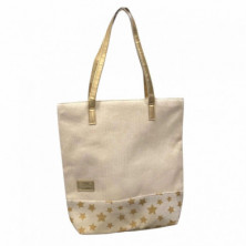 Imagen bolso estrellas natural 36x9x39cm