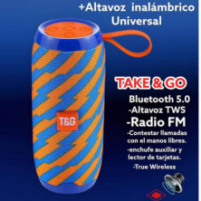 Imagen altavoz speaker tower 5.0 azul / naranja