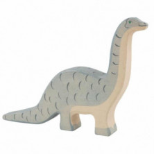 FIGURA DE MADERA DE DINOSAURIO BRONTOSAURIO DE 20X2,3X14CM
