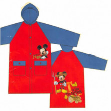 IMPERMEABLE MICKEY MOUSE ROJO TALLA 4 PVC