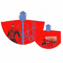 Imagen poncho spiderman rojo talla 4 pvc