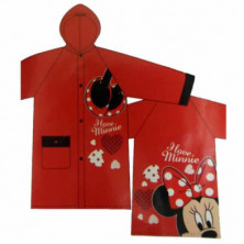IMPERMEABLE MINNIE MOUSE ROJO PVC BRILLO 