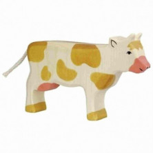 FIGURA DE MADERA DE VACA PARADO MARRON DE 17,5X2,8X11CM