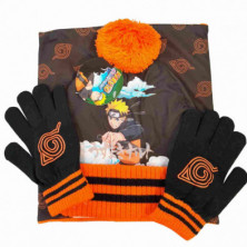 SET GORRO BRAGA Y GUANTES DE NARUTO