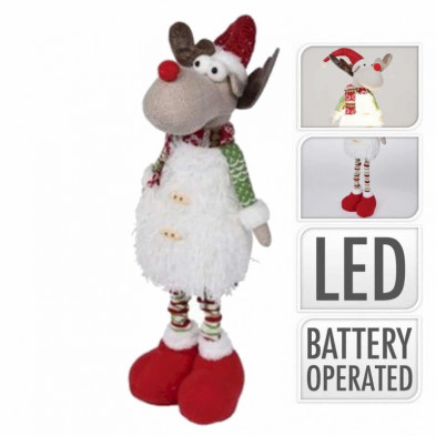 imagen 1 de reno papa noel de 70cm con luz led 24x70cm