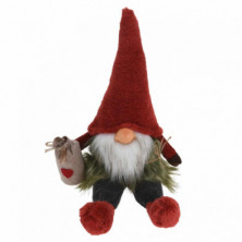 Imagen figura gnome rojo sentado 49cm