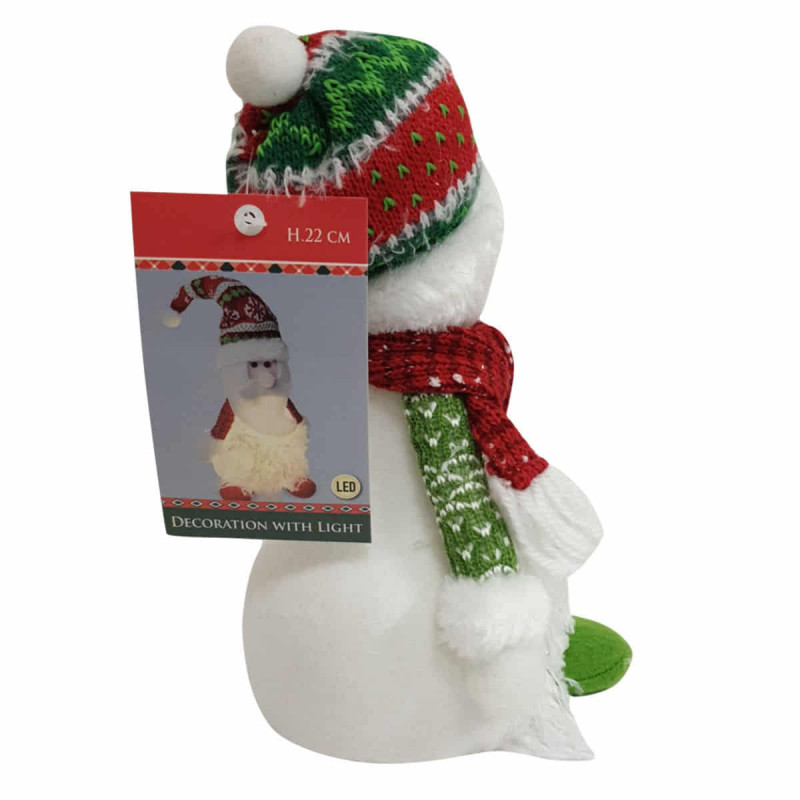 Christmas Concepts® Muñeco De Nieve Iluminado De 50 Cm Con Escoba, Decoración Navideña Con Luces LED Que Cambian De Color, Funciona Con Pilas