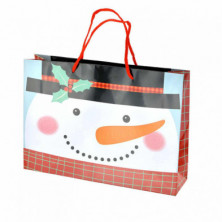 BOLSA REGALO MUÑECO DE NIEVE 34X24X8,5CM