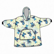 Imagen poncho de franela y sherpa stitch niño