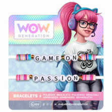 Imagen pack 2 pulseras con mensaje wow generation 3 model