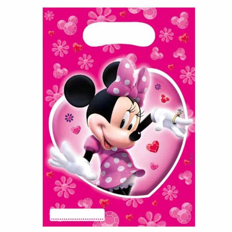 Pack 6 Bolsas De Papel Sorpresa Cumpleaños Minnie Mouse #d4