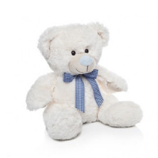 PELUCHE OSO BUFANDA MARFIL CELESTE 50CM