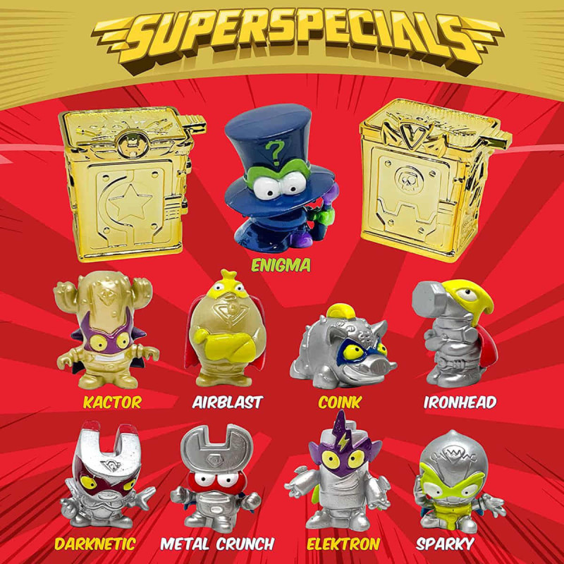 SUPERTHINGS Serie 1 Scatola Di Latta Gold – 9 Personaggi Esclusivi Inclusi Enigma (Ultra-Raro) E Nascondigli Segreti Dorati