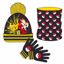 SET GORRO BRAGA CUELLO Y GUANTES - POKÉMON