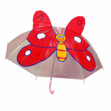 Imagen paraguas transparente mariposa roja ø 72cm