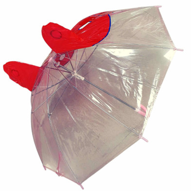 imagen 1 de paraguas transparente mariposa roja ø 72cm
